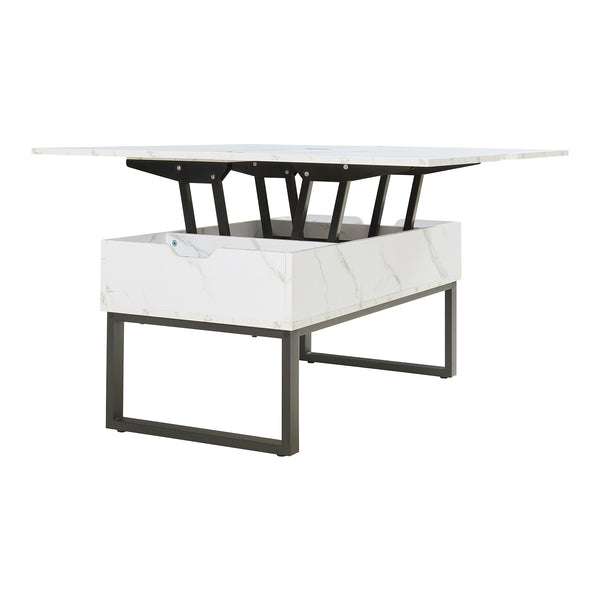 Soffbord Rauli med lyftskiva och förvaringsutrymme 100x50x47 cm [en.casa]