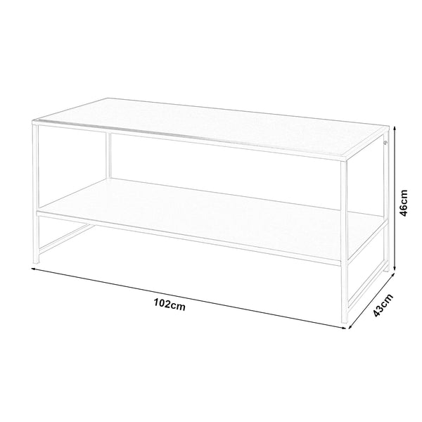 Soffbord Ruokolahti Stål 102x43x46cm [en.casa]
