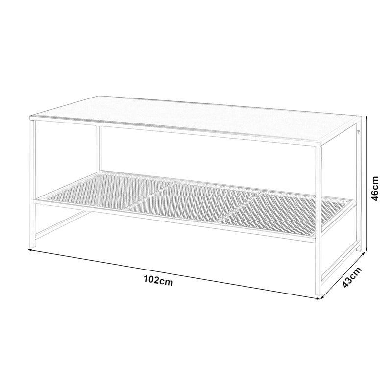 Måttskiss Soffbord Ruokolahti Stål 102x43x46cm [en.casa]