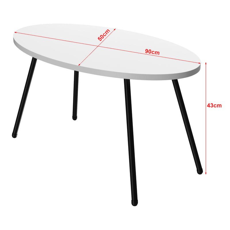 Måttskiss Soffbord Skærbæk 43 x 90 x 50 cm i olika färger [en.casa]