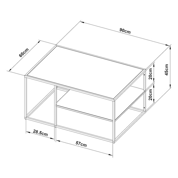 Soffbord Solund 45x90x60 cm stål [en.casa] välj modell