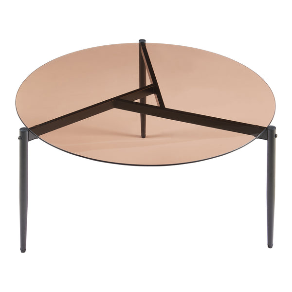 Soffbord Ulökantaa Ø80x40 cm rökglas [en.casa] 