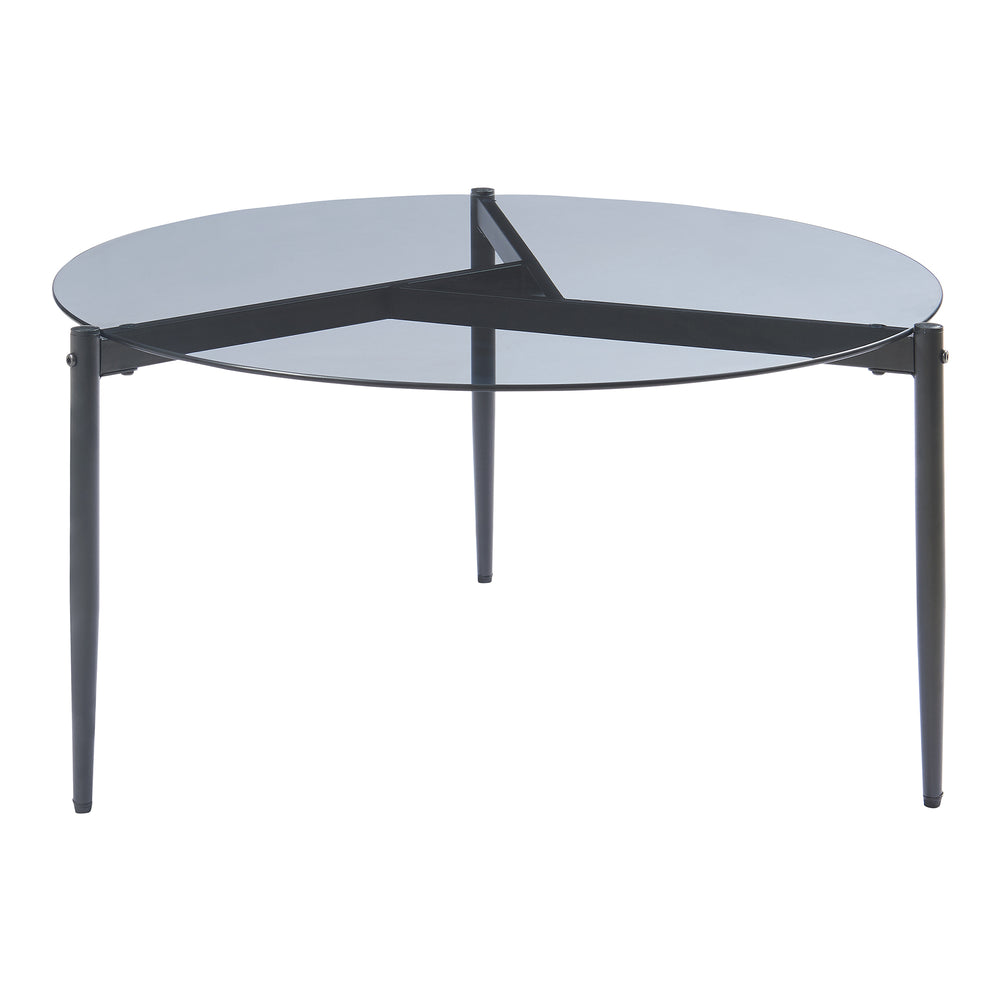 Soffbord Ulökantaa Ø80x40 cm rökglas [en.casa] 
