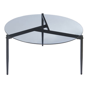 Soffbord Ulökantaa Ø80x40 cm rökglas [en.casa] 