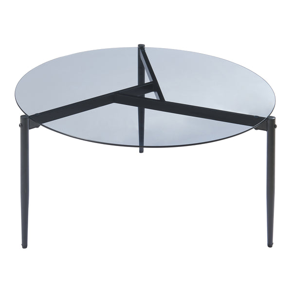 Soffbord Ulökantaa Ø80x40 cm rökglas [en.casa] 