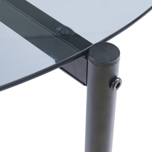 Soffbord Ulökantaa Ø80x40 cm rökglas [en.casa] 