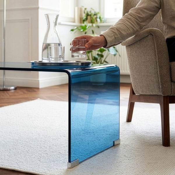 Soffbord Väsas 90x45x35 cm härdat glas [en.casa]