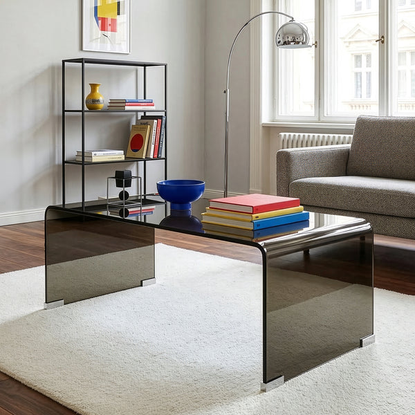 Soffbord Väsas 90x45x35 cm härdat glas [en.casa]