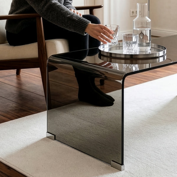 Soffbord Väsas 90x45x35 cm härdat glas [en.casa]