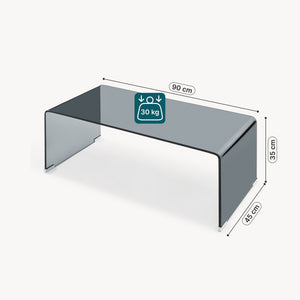Soffbord Väsas 90x45x35 cm härdat glas [en.casa]