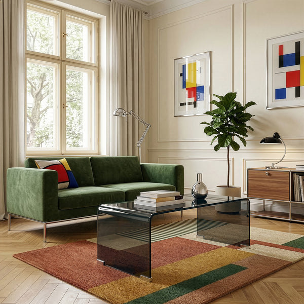 Soffbord Väsas 90x45x35 cm härdat glas [en.casa]