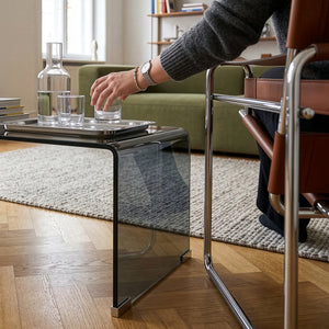 Soffbord Väsas 90x45x35 cm härdat glas [en.casa]