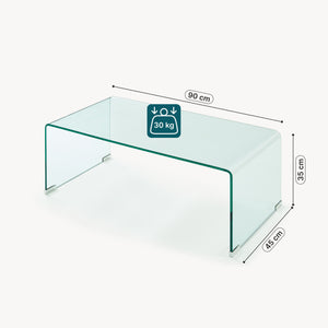 Soffbord Väsas 90x45x35 cm härdat glas [en.casa]
