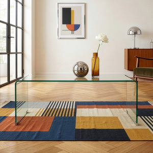 Soffbord Väsas 90x45x35 cm härdat glas [en.casa]