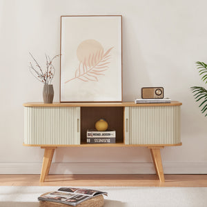 Tv-bänk Tysvær 120x40x58 cm natur [en.casa] 