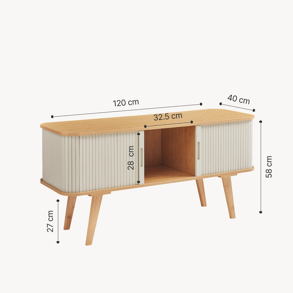 Tv-bänk Tysvær 120x40x58 cm natur [en.casa] 