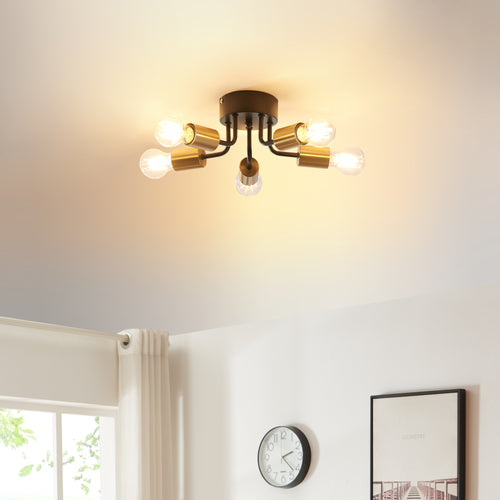 Taklampa Barrow Svart/Guld [lux.pro] - premiumXL