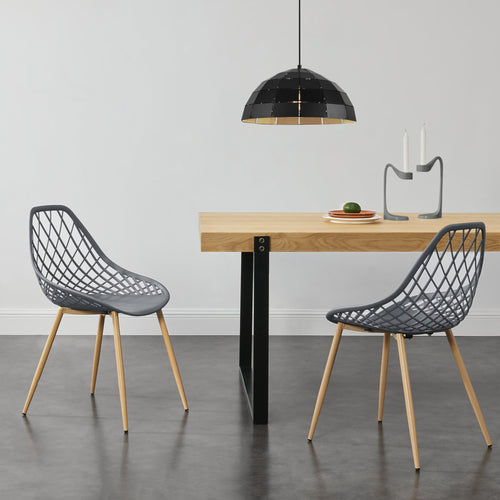 Stol Cham set om 2 trämönster [en.casa] välj modell