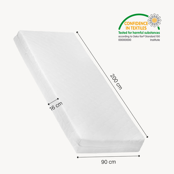 Dubbelsäng Aarghonmaa med madrass 90x200 cm furu [en.casa]