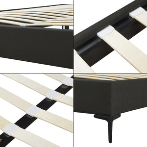 Klädd sängstomme Lilla inkl. madrass [en.casa]