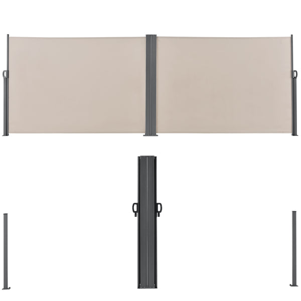 Dubbel sidomarkis 300x300cm utdragbar UV skydd stål [pro.tec] välj modell
