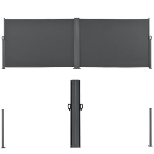 Dubbel sidomarkis 300x300cm utdragbar UV skydd stål [pro.tec] välj modell