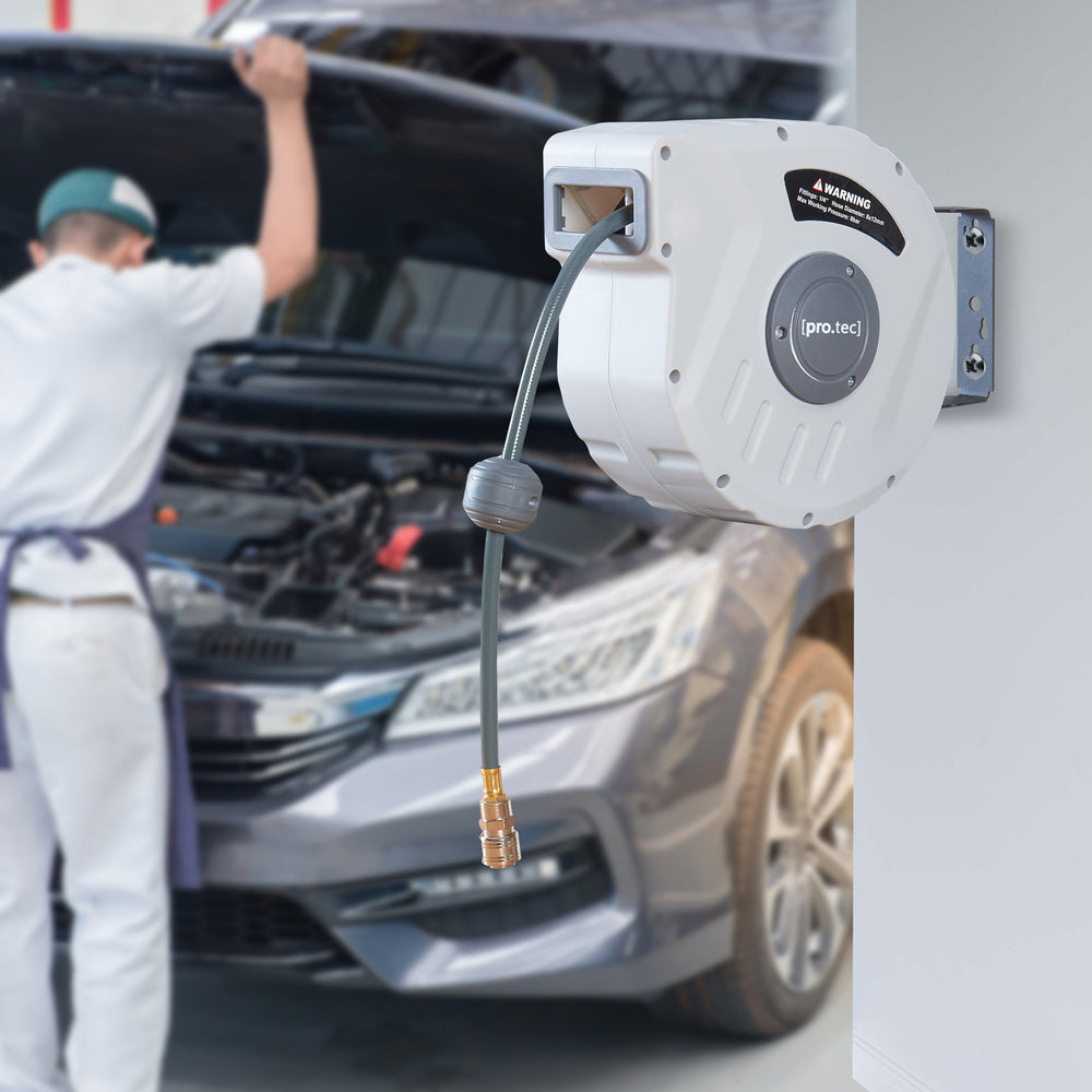 Tryckluftslangrulle Nassau Vit/Grå [pro.tec]