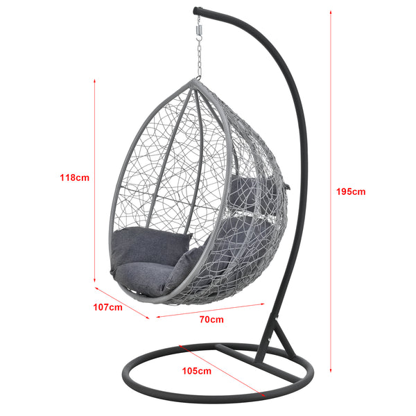 Hängstol Capileira med stativ stål konstrotting med dynor max.150kg [en.casa] välj modell