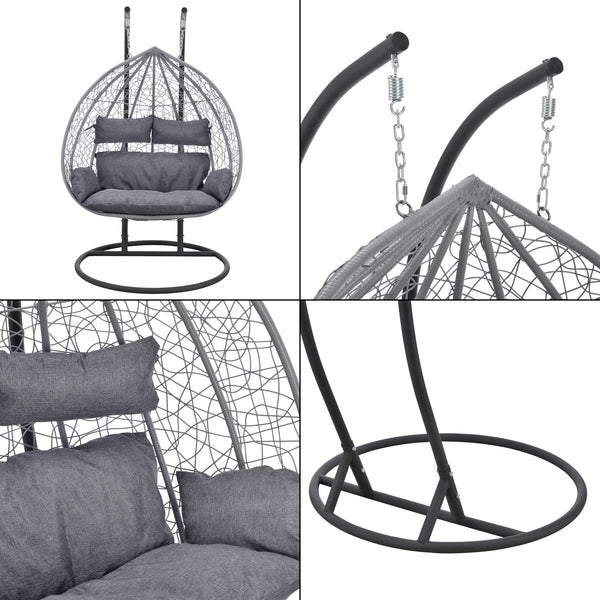 Hängstol Capileira med stativ plats för 2 max.150kg [en.casa] välj modell