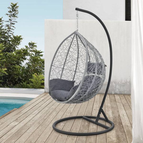 Hängstol Capileira med stativ stål konstrotting med dynor max.150kg [en.casa] välj modell