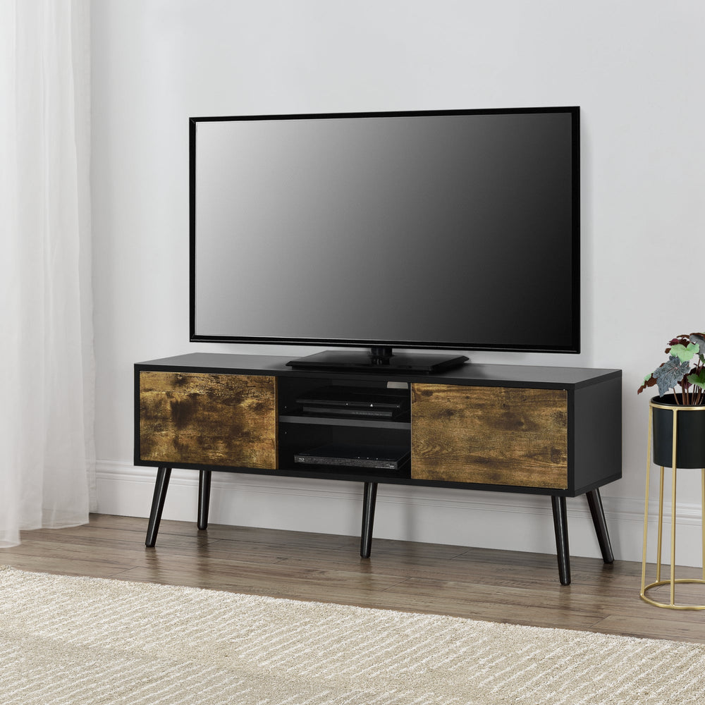 TV-bord Eskilstuna med 2 skåpdörrar och 2 hyllor [en.casa] - premiumXL