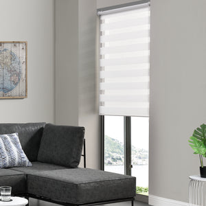 Duo rullgardin i olika storlekar Zebra rullgardin vit/mörkgrå