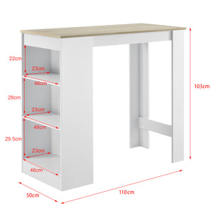 Elegant barbord med 3 hyllor 110x50x103cm [en.casa] välj modell