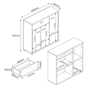 Skänk Bobeck 72x80x28 cm [en.casa]