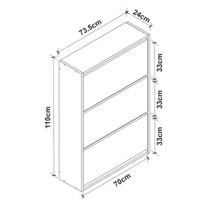 Skoskåp Aurskog 110x73,5x24cm olika färger [en.casa]