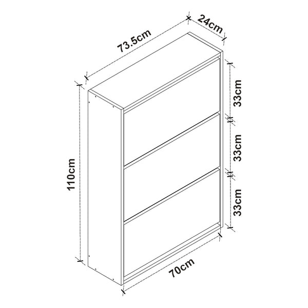 Skoskåp Aurskog 110x73,5x24cm olika färger [en.casa]
