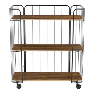 Rullvagn Laer sidobord med hjul metall MDF plast svart.max belastning 30 kg [en.casa] välj modell