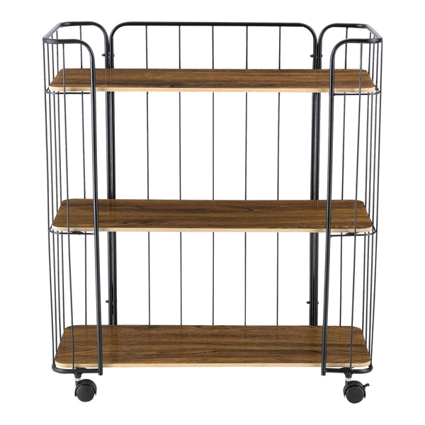 Rullvagn Laer sidobord med hjul metall MDF plast svart.max belastning 30 kg [en.casa] välj modell