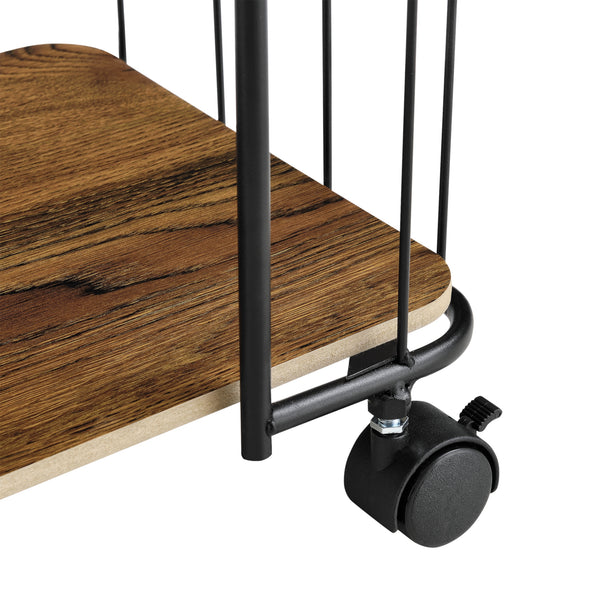 Rullvagn Laer sidobord med hjul metall MDF plast svart.max belastning 30 kg [en.casa] välj modell