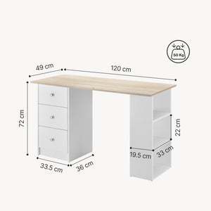 Skrivbord Lemberg med lådor och hyllor [en.casa] välj modell