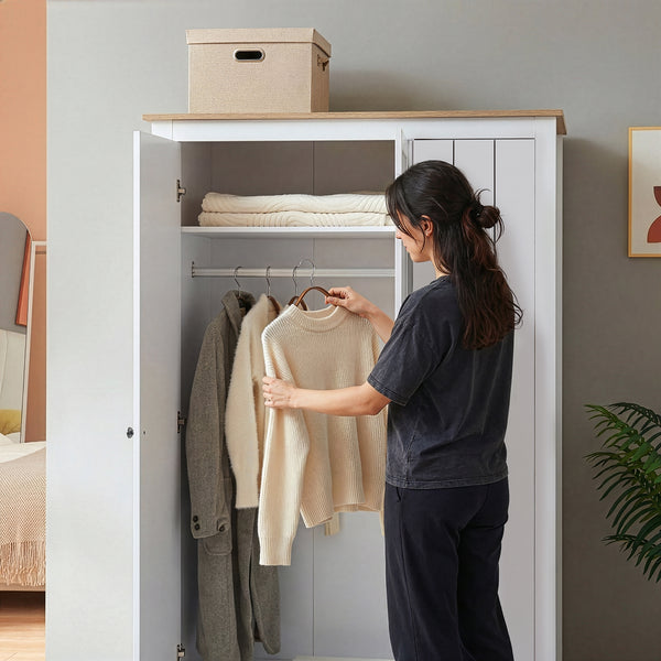 Klädeskåp Vasand 175x120x52 cm [en.casa]