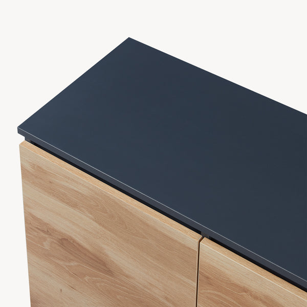 Sideboard Kyr Svart/Ekoptik rustik [en.casa]