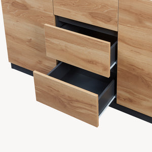 Sideboard Kyr Svart/Ekoptik rustik [en.casa]