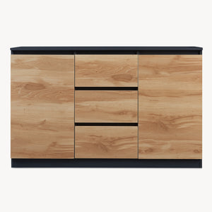 Sideboard Kyr Svart/Ekoptik rustik [en.casa]