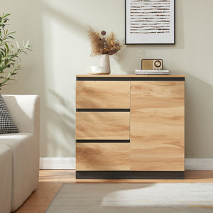Sideboard Kyr Svart/Ekoptik rustik [en.casa]