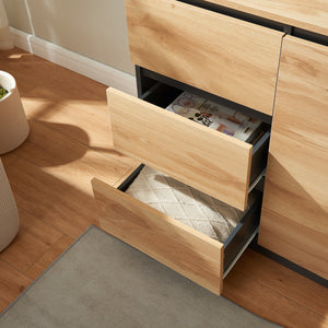 Sideboard Kyr Svart/Ekoptik rustik [en.casa]