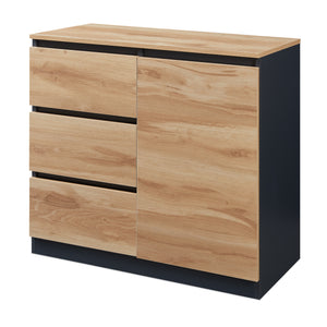 Sideboard Kyr Svart/Ekoptik rustik [en.casa]