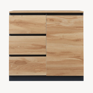 Sideboard Kyr Svart/Ekoptik rustik [en.casa]