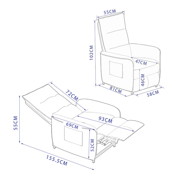 El-reclinerfåtölj Savukoski 102x58x81 cm [en.casa] välj modell