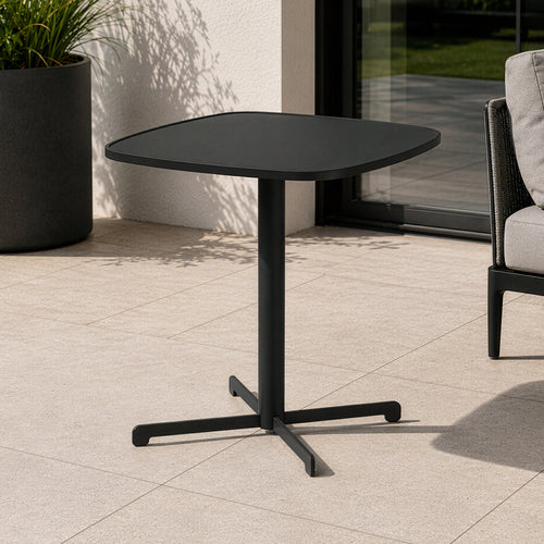 Utomhusbistrombord Foggia 75x70x70 cm stål antracitgrå [casa.pro]